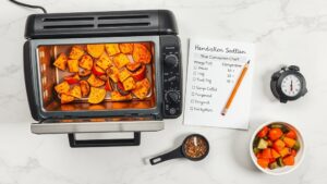 how to convert air fryer recipe to toaster oven temperature and time