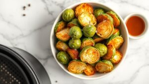 air fryer frozen brussels sprouts temperature and time