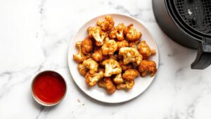 air fryer frozen cauliflower florets temperature and cook time