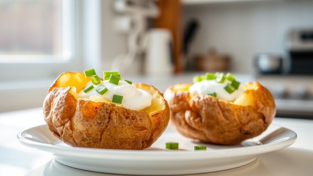 Air Fryer Toaster Oven Baked Potato (Crispy Skin, Fluffy Inside)