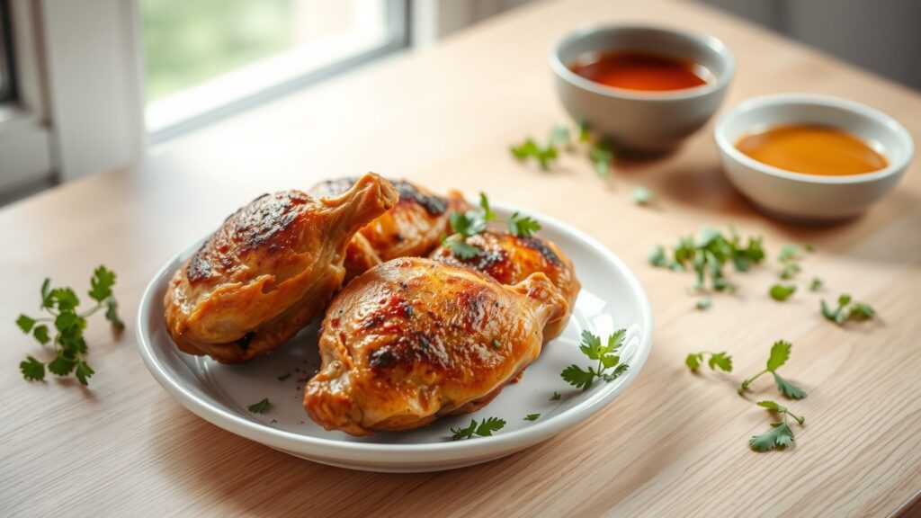 Air Fryer Toaster Oven Chicken Thighs (Crispy Skin, Juicy Inside)