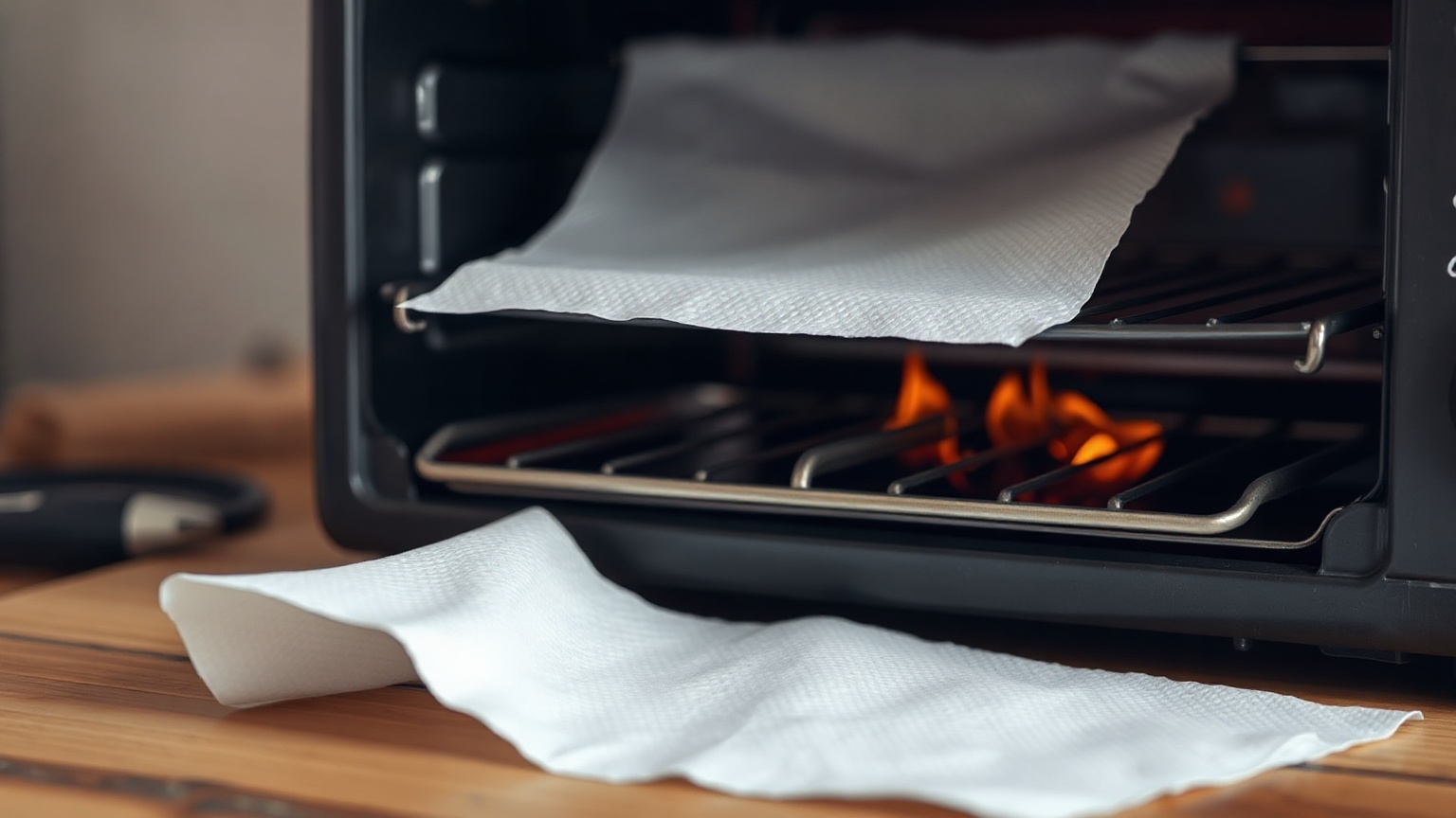 can you put paper towel in toaster oven