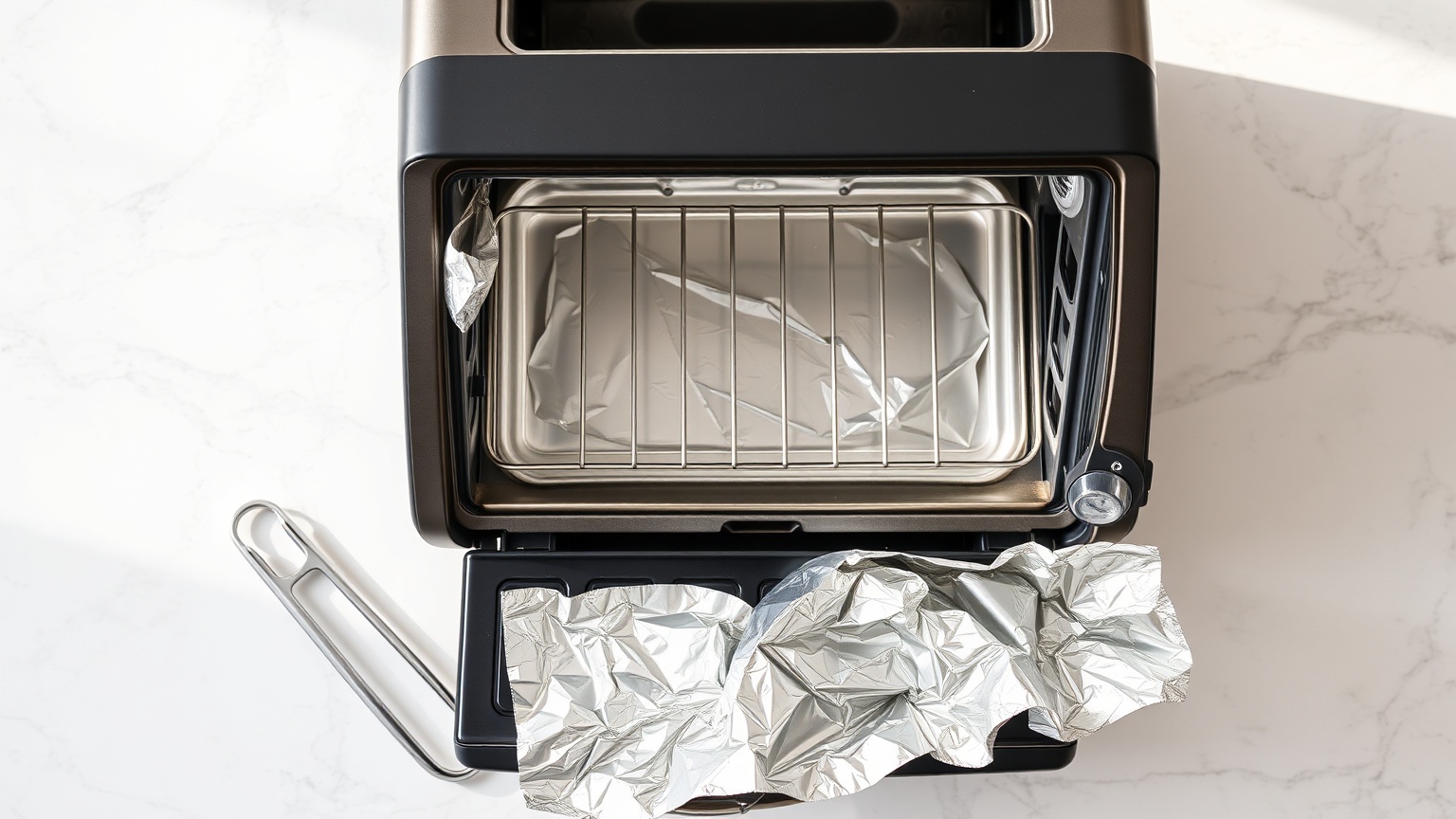 can you use aluminum foil on the bottom of a toaster oven