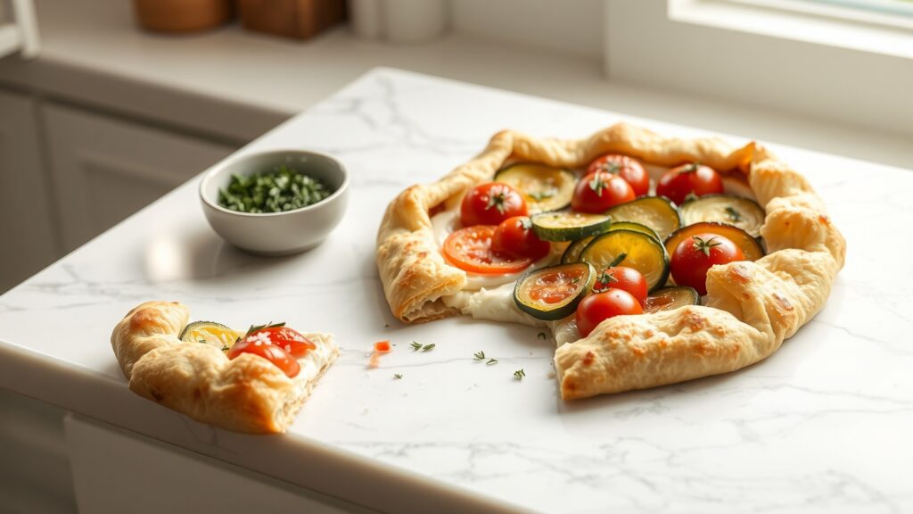 Toaster Oven Crispy Parmesan-Crusted Zucchini and Tomato Galette