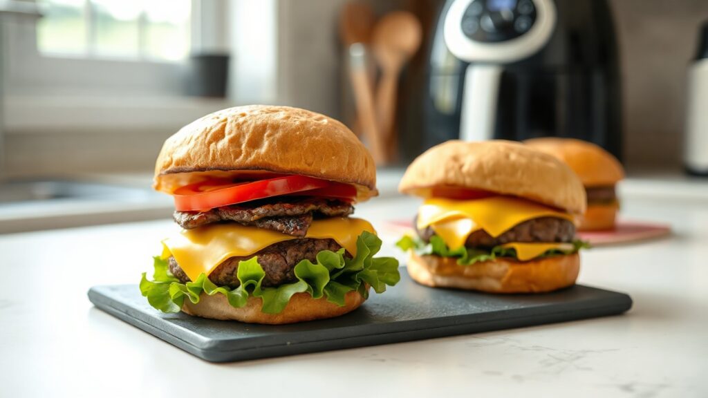 Air Fryer Toaster Oven Burgers (Juicy, No Grill Required)
