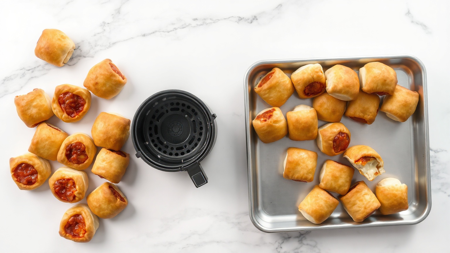 air fryer vs toaster oven frozen pizza rolls