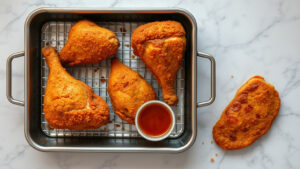 how to reheat fried chicken in a toaster oven so it stays crispy