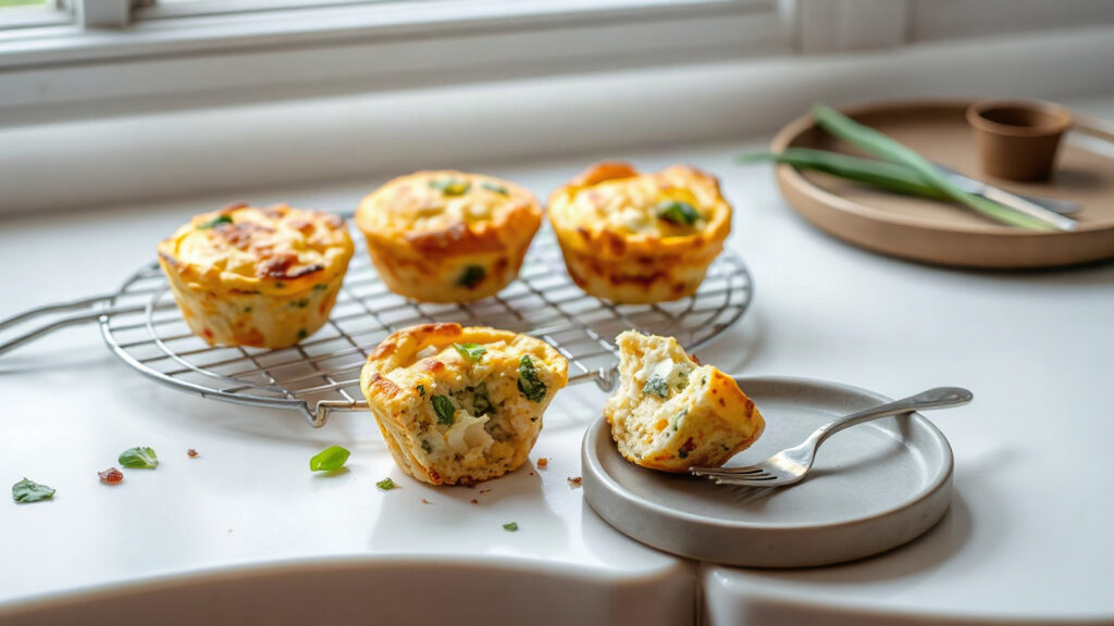 Toaster Oven Crispy Brown Butter Roasted Cauliflower and White Cheddar Frittata Muffins