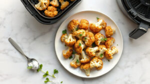 air fryer frozen cauliflower florets crispy