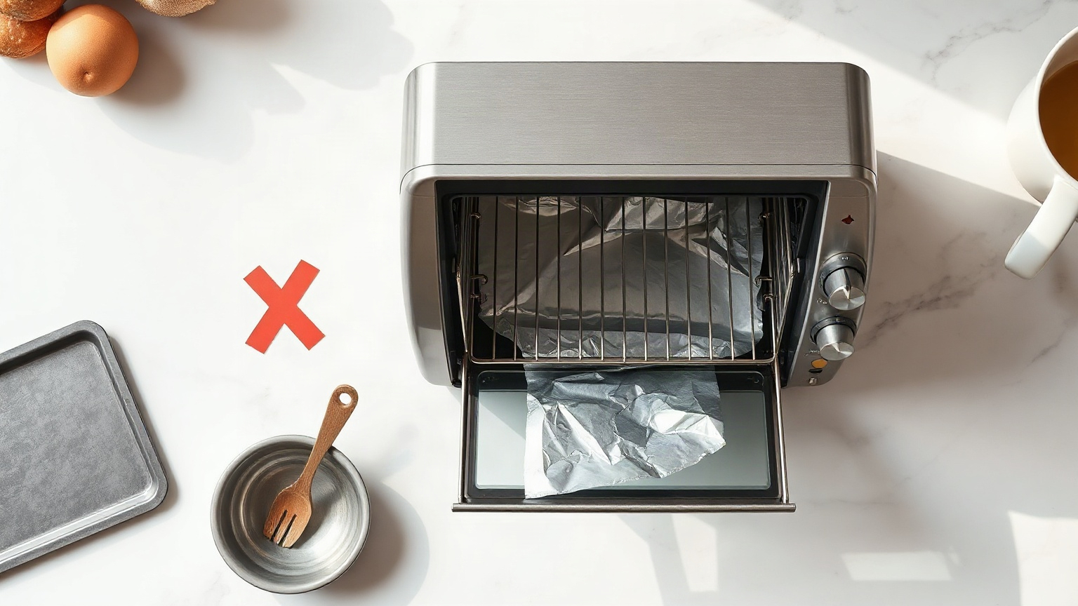 can you put aluminum foil in a toaster oven