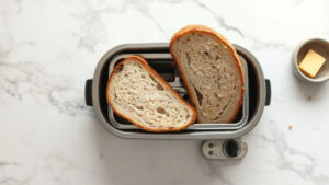can you toast sourdough bread in a long slot toaster without burning the edges