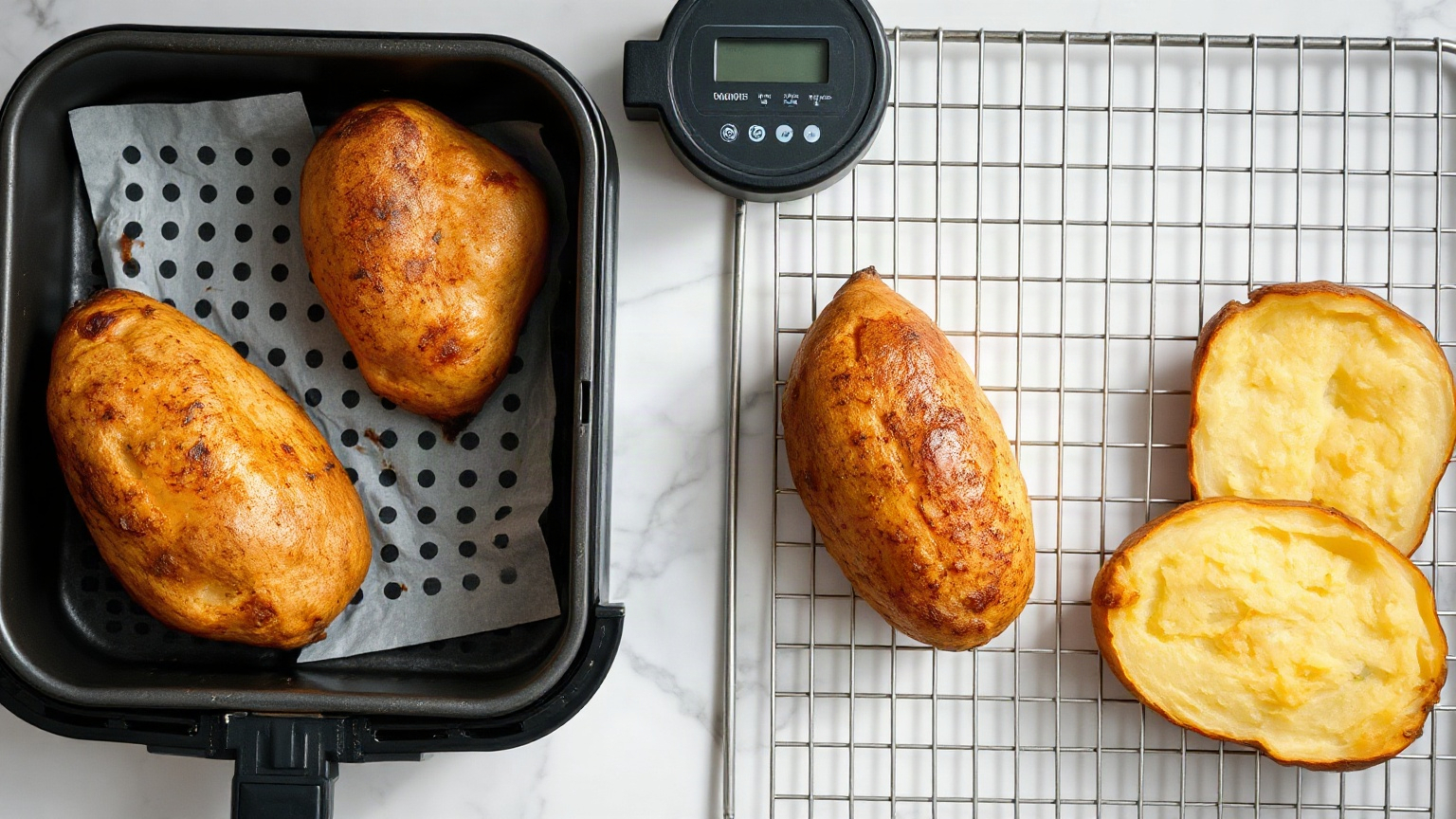 does an air fryer use less electricity than a full oven to bake a potato