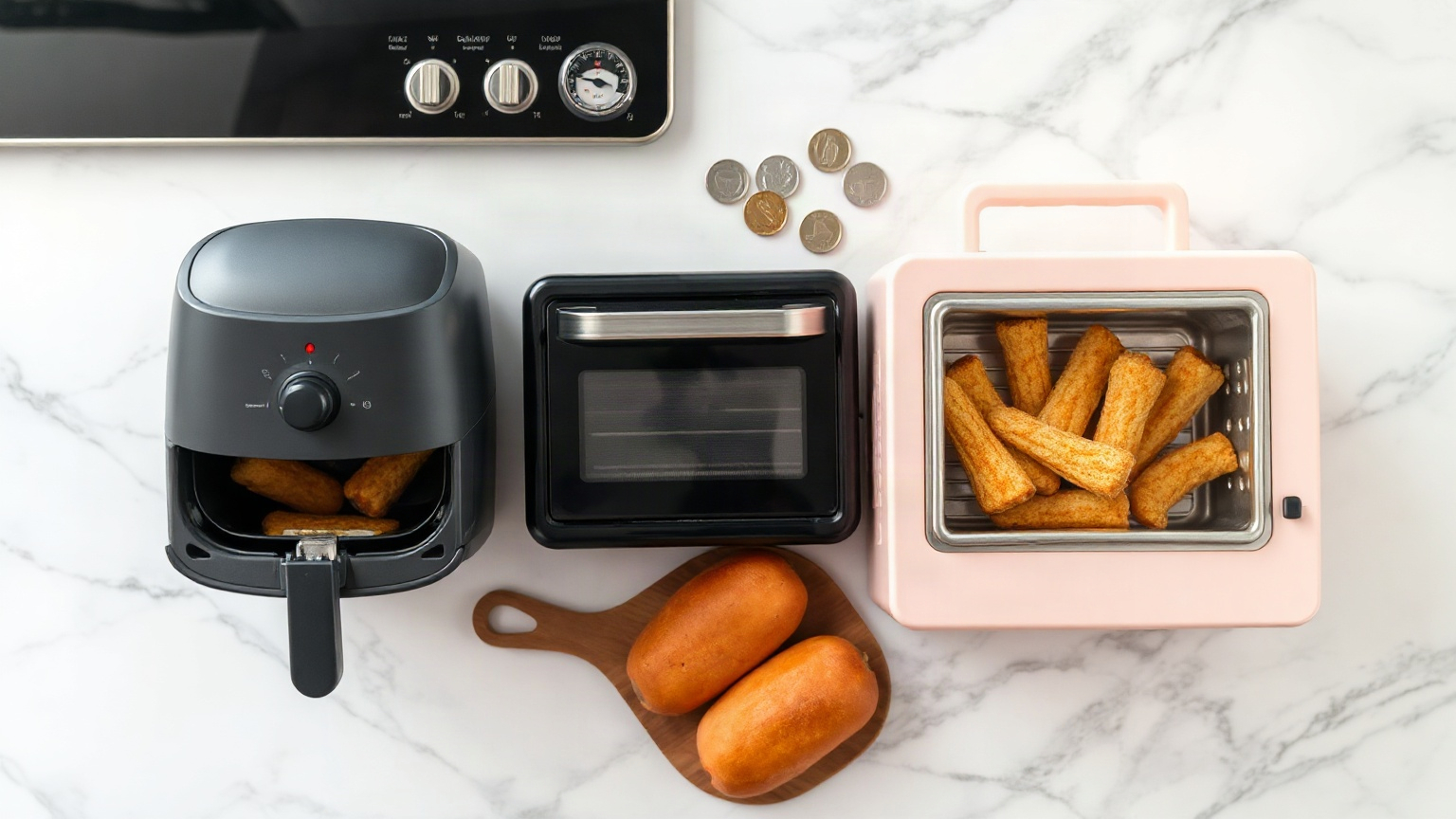 does an air fryer use less electricity than a full size oven for small meals
