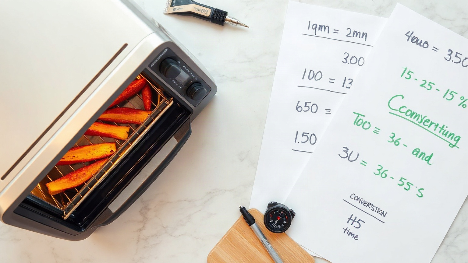 how to convert air fryer recipe to toaster oven time and temp