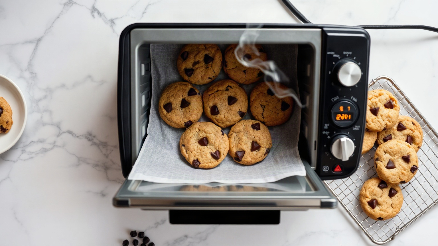 how to use convection bake setting in toaster oven for cookies