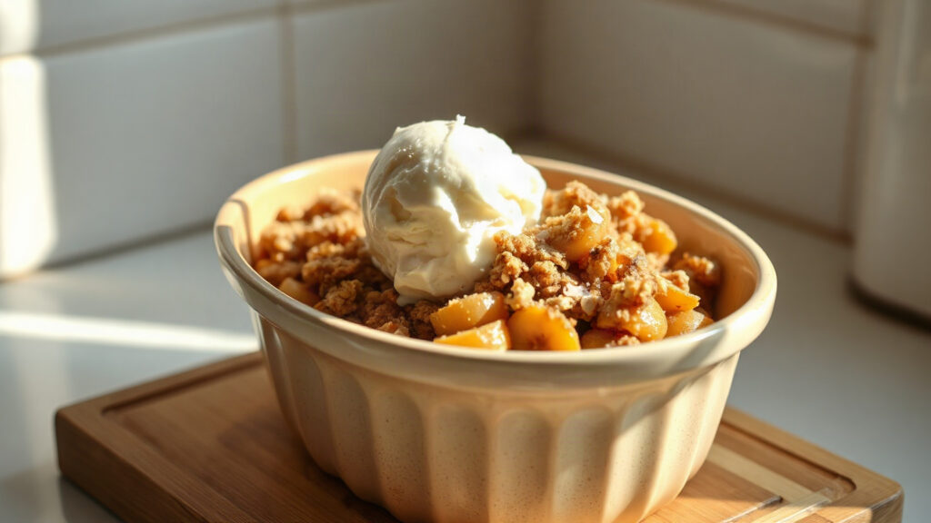 Toaster Oven Crispy Brown Butter Roasted Banana and Cardamom Oat Crumble