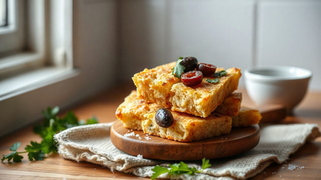 Toaster Oven Crispy Brown Butter Roasted Garlic and Olive Focaccia Bites with Flaky Sea Salt