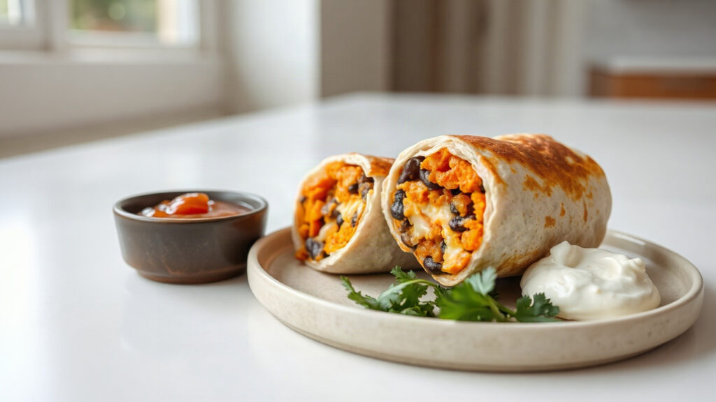 Crispy Air Fryer or Toaster Oven Sweet Potato and Black Bean Burritos (Golden, Melty, No Soggy Wraps)