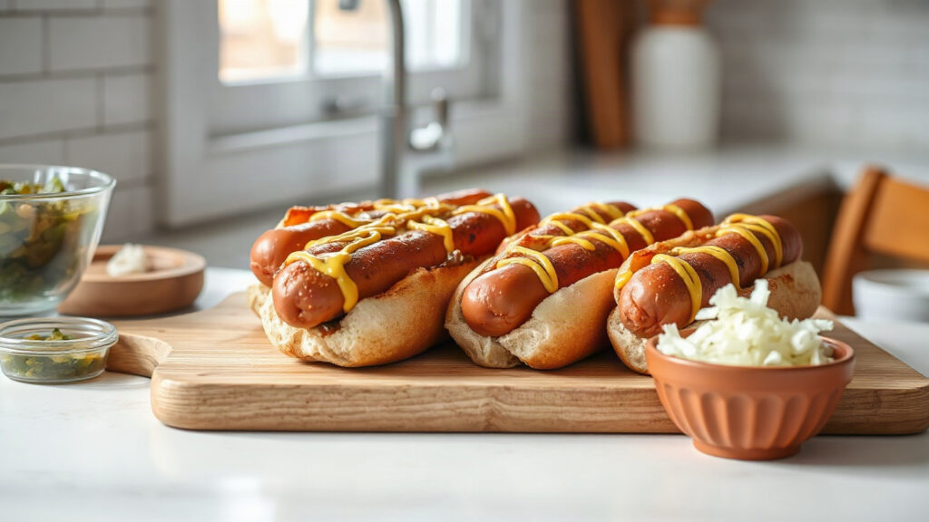 Crispy Air Fryer or Toaster Oven Hot Dogs (Juicy Inside, Split-Skin Outside)
