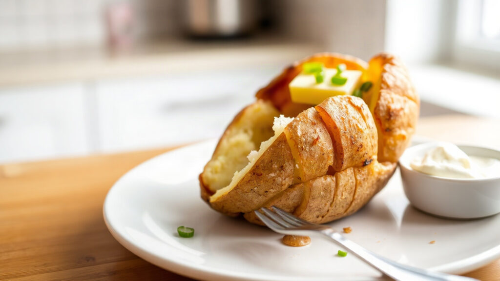 Air Fryer Toaster Oven Baked Potato (Crispy Skin, Fluffy Inside)