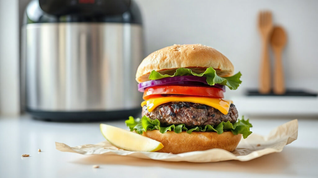 Air Fryer Toaster Oven Burgers (Juicy Inside, Perfectly Browned Outside)