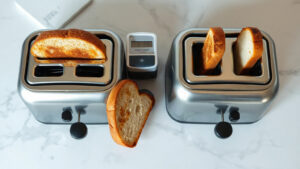 how many watts does a 2-slice toaster use compared to a 4-slice toaster