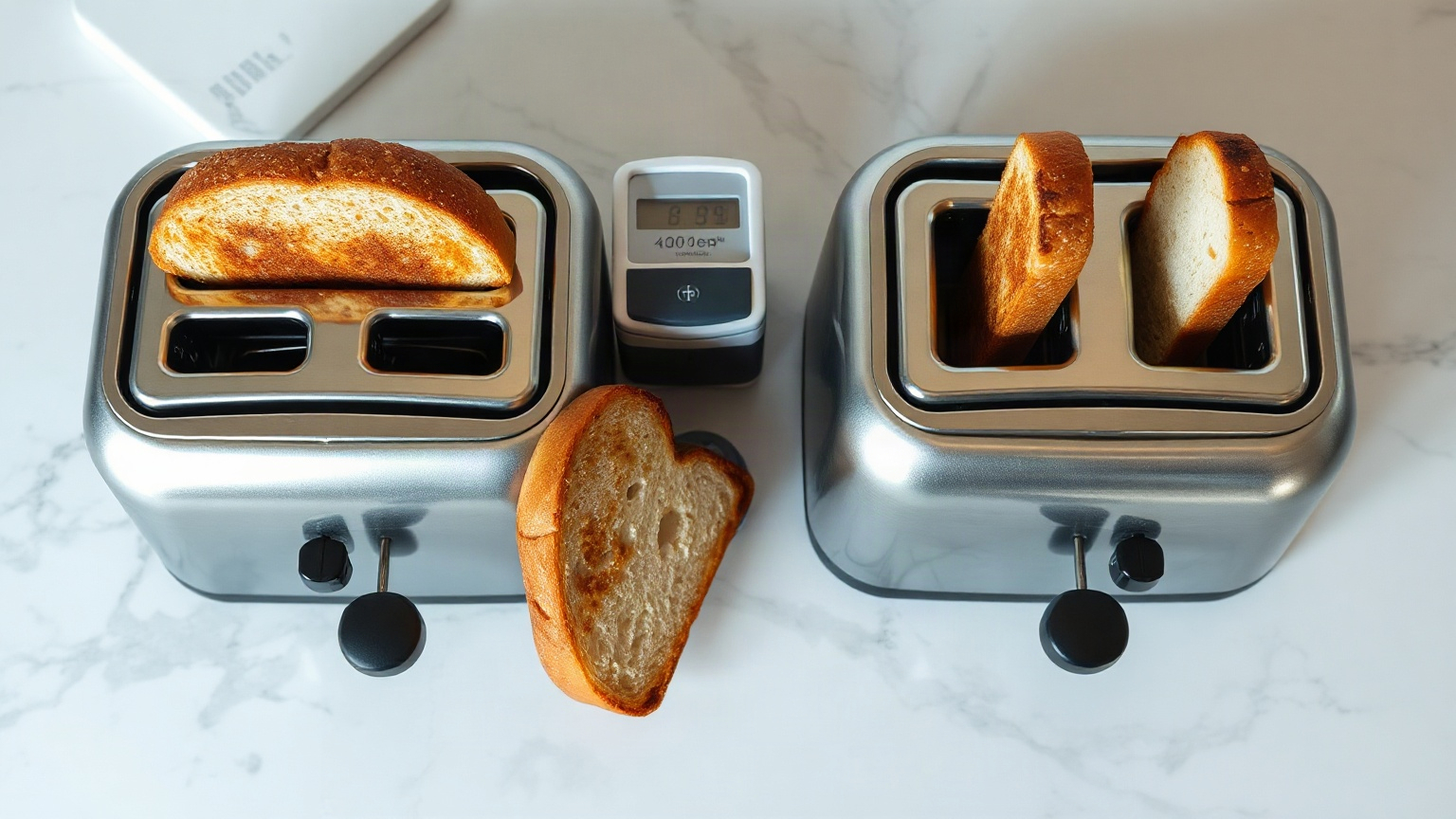 how many watts does a 2-slice toaster use compared to a 4-slice toaster