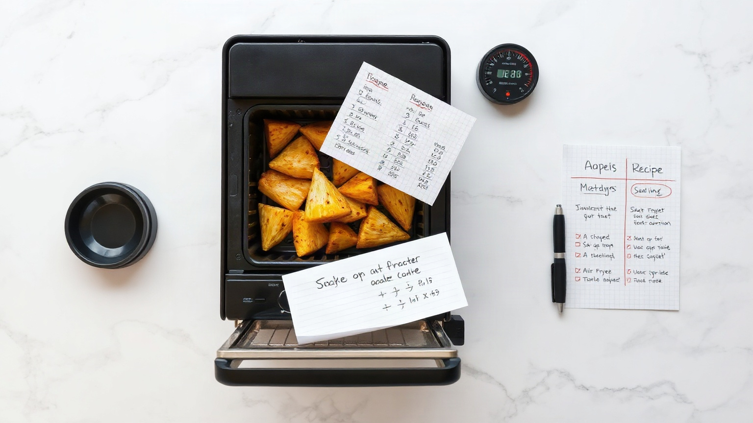 how to convert air fryer recipe to toaster oven temperature and time